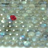 Mamiam Natural Flash Labradorite Faceted Round Coin Beads