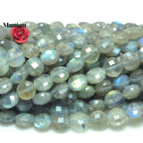 Mamiam Natural Flash Labradorite Faceted Round Coin Beads