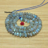 Mamiam Natural Labradorite Faceted Rondelle Beads 5x7mm