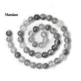 Mamiam Natural Cloudy Quartz Crystal Beads 6-10mm Round Stone Diy Jewelry Making