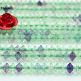 Mamiam Fluorite Faceted Rondelle Tiny Beads 2x3mm