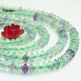 Mamiam Fluorite Faceted Rondelle Tiny Beads 2x3mm