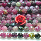 Natural Tourmaline Faceted Round Beads 3.8mm DIY Jewelry Making