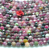 Natural Tourmaline Faceted Round Beads 3.8mm DIY Jewelry Making
