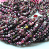 Natural Tourmaline Faceted Round Beads 3.8mm DIY Jewelry Making