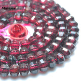 Mamiam Natural Garnet Faceted Rondelle Charm Beads 3x4mm
