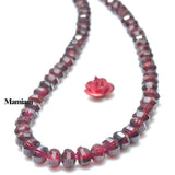 Mamiam Natural Garnet Faceted Rondelle Charm Beads 3x4mm