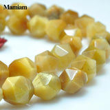 Golden Tiger Eye Diamond 8mm 10mm Faceted Beads Loose Stones