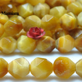 Golden Tiger Eye Diamond 8mm 10mm Faceted Beads Loose Stones
