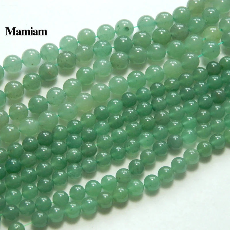 Green Aventurine Beads 6-10mm Smooth Round Stone Diy Bracelet Necklace