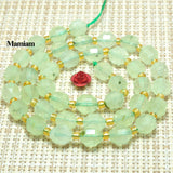 Green Prehnite Faceted Cylinder Beads 7x8mm - DIY Bracelet Necklace