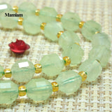Green Prehnite Faceted Cylinder Beads 7x8mm - DIY Bracelet Necklace
