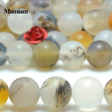 Mamiam Grey Agate Matte Beads 6mm 8mm DIY Bracelet Necklace