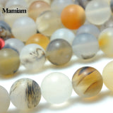 Mamiam Grey Agate Matte Beads 6mm 8mm DIY Bracelet Necklace