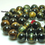 Natural Hawk-Tiger's Eye Beads 6mm 8mm 10mm Smooth Round Stone Diy Bracelet
