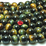 Natural Hawk-Tiger's Eye Beads 6mm 8mm 10mm Smooth Round Stone Diy Bracelet