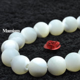 Mamiam Natural Horseshoe Shell Beads Matte 8mm 10mm Smooth Loose Round Stone