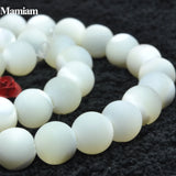 Mamiam Natural Horseshoe Shell Beads Matte 8mm 10mm Smooth Loose Round Stone