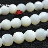 Mamiam Natural Horseshoe Shell Beads Matte 8mm 10mm Smooth Loose Round Stone