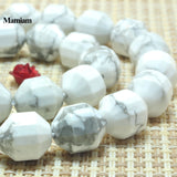 Natural Howlite Faceted Cylinder Charm Beads 9x10mm Diy Jewelry Making