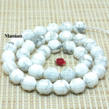 Natural Howlite Faceted Cylinder Charm Beads 9x10mm Diy Jewelry Making