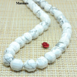 Natural Howlite Faceted Cylinder Charm Beads 9x10mm Diy Jewelry Making