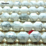 Natural Howlite Faceted Cylinder Charm Beads 9x10mm Diy Jewelry Making
