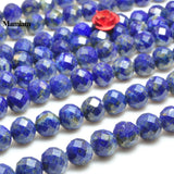 Natural Lapis Lazuli Faceted Round Beads 5mm 6mm DIY Bracelet Necklace