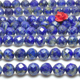 Natural Lapis Lazuli Faceted Round Beads 5mm 6mm DIY Bracelet Necklace