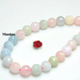 Natural Morganite Faceted Round Beads 6mm 8mm 10mm Smooth Loose Stone