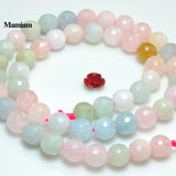 Natural Morganite Faceted Round Beads 6mm 8mm 10mm Smooth Loose Stone