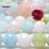 Natural Morganite Faceted Round Beads 6mm 8mm 10mm Smooth Loose Stone