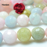 Natural Morganite Faceted Round Beads 6mm 8mm 10mm Smooth Loose Stone