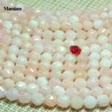 Natural Morganite Pink Diamond Faceted Round Beads 6mm 8mm DIY Jewelry
