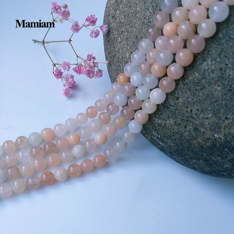 Pink Aventurine Charm Beads 6-10mm Round Stone Diy Bracelet Necklace