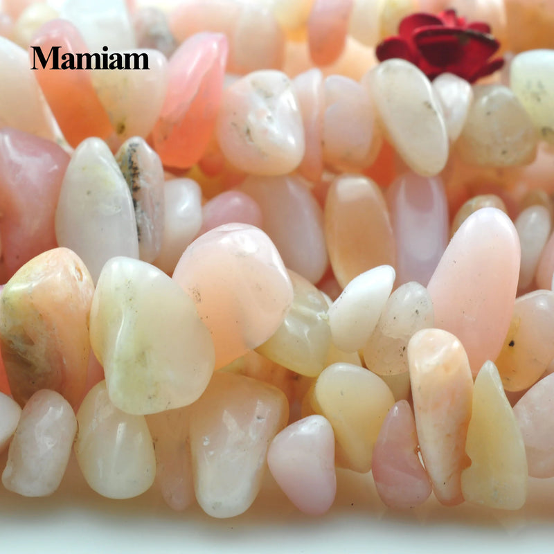 Mamiam Natural Pink Opal Faceted Gravel Charm Beads 5-9mm Loose Stone