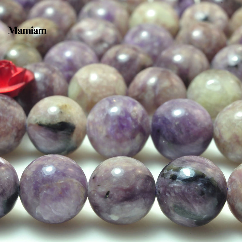 Natural Purple Charoite Beads 8mm for DIY Jewelry Making
