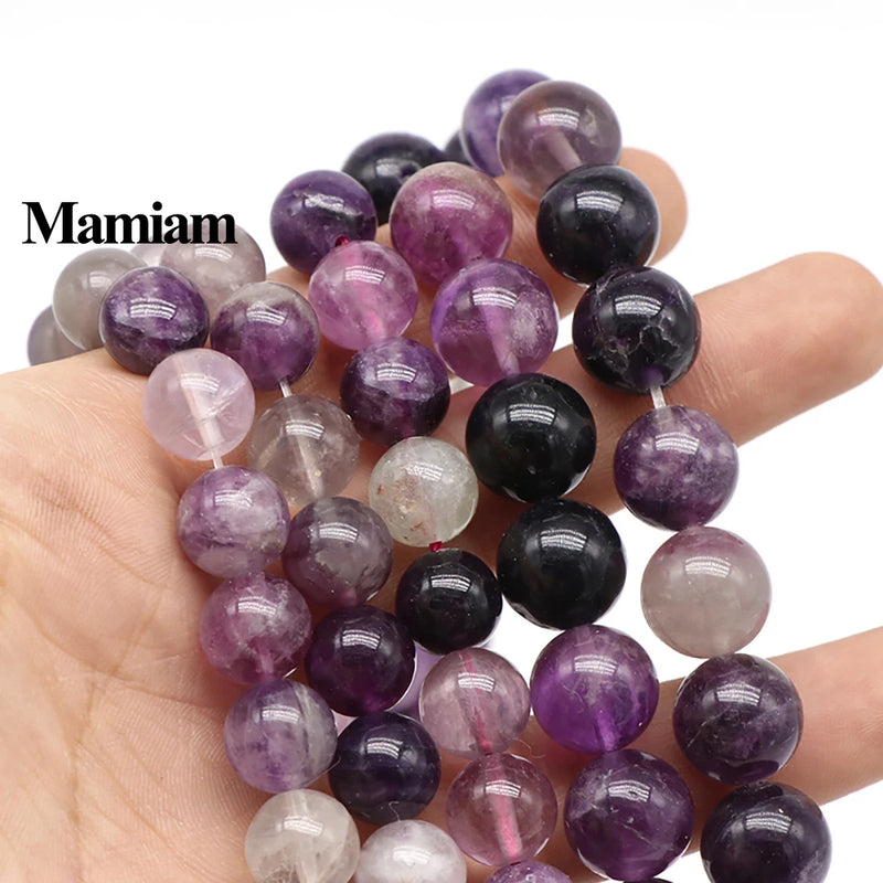 Natural Purple Fluorite Beads 6-10mm DIY Jewelry Making Gemstone