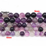 Natural Purple Fluorite Beads 6-10mm DIY Jewelry Making Gemstone