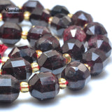 Mamiam Natural Red Garnet Faceted Cylinder Charm Beads 7x8mm