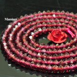 Mamiam Red Garnet Faceted Rondelle Beads 2x3mm