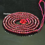 Mamiam Red Garnet Faceted Rondelle Beads 2x3mm