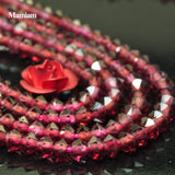 Mamiam Red Garnet Faceted Rondelle Beads 2x3mm