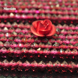 Mamiam Red Garnet Faceted Rondelle Beads 2x3mm