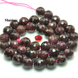 Natural Red Garnet Faceted Round Beads for DIY Jewelry