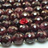 Natural Red Garnet Faceted Round Beads for DIY Jewelry