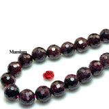 Natural Red Garnet Faceted Round Beads for DIY Jewelry