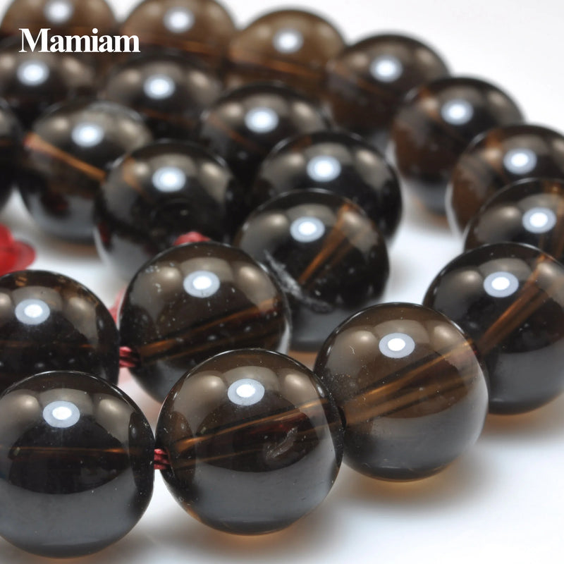 Mamiam Natural Smoky Quartz Beads 6-10mm Round Gemstone Diy Jewelry Making