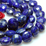 Mamiam Lapis Lazuli Faceted Coin Charm Beads 4mm 6mm