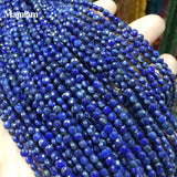 Mamiam Lapis Lazuli Faceted Coin Charm Beads 4mm 6mm